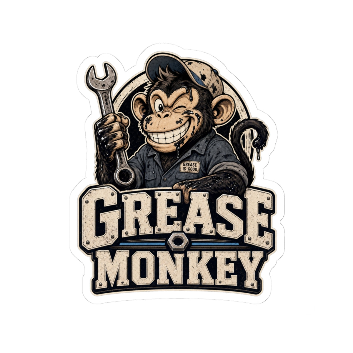 Grease Monkey - Mechanic Sticker